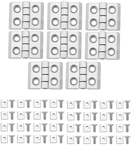 OTOTEC 8Pcs 2020 Flexible Hinge Aluminium Profile Hinges Aluminium Profile Door Flap Hinge Accessories for DIY Projects Door Frames Industrial Frames