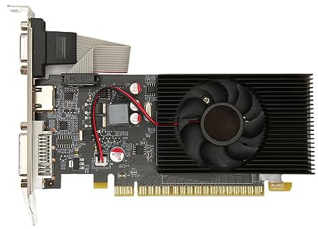 Cuifati Tarjeta Gráfica GT730 4GB DDR3 1400MHz 128bit Tarjeta Gráfica GPU con PCI Express X16 3.0 HDML DVI VGA, Tarjeta Gráfica de Computadora Plug and Play