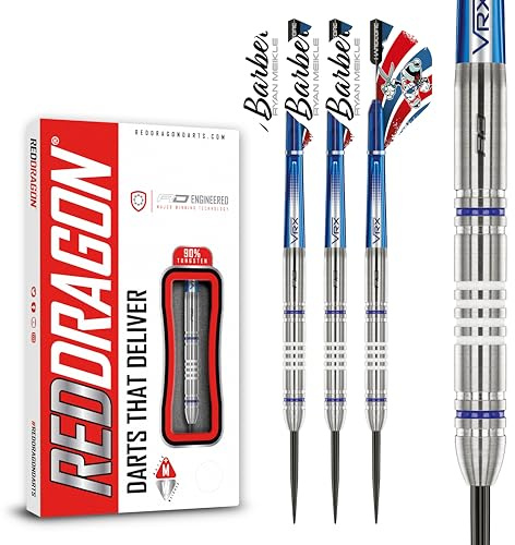 RED DRAGON Ryan Meikle 22 Gramm Premium Wolfram Steeltip Dart Set mit Flüge und Schäften