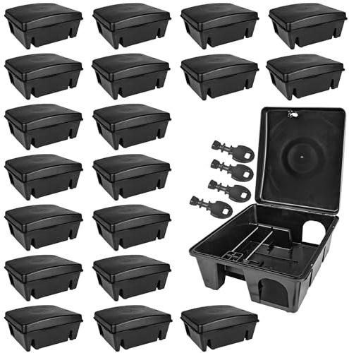 Auswahl Köderstation Ratten Mäuse Köderbox Garten Mausfalle Rattenköderbox Box Rattenfalle Rattenköderstation Kinder- Haustiersicher Mäusebox Koederbox Gift Petigi