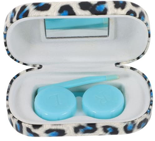 Healeved Lense Case Leopard Print Compact Portable Lens Storage Box Container for Home Travel Storage Holder