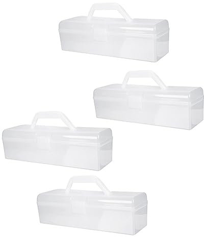 Garneck 4stücke Teiliges Transparentes Küchen Besteck Aufbewahrungsboxen Mit Fächerfreiem Design Tragbare Haushaltsorganizer Für Besteck Und Küchenutensilien Praktischer Tisch Organizer