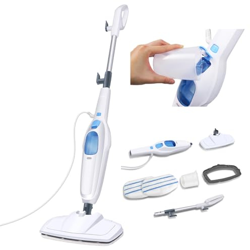 Electric Steam Mops with 120 Degree Rotatable Head for Floor Cleaning, 1500W Steam Cleaners 400ML Water Tank Electric Mop Handheld Steam Cleaner, 20 Seconds Heating Time, 2 Pads