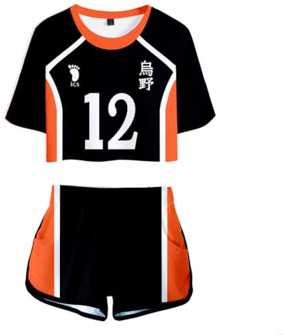 Zhongkaihua Haikyuu Anime Volleyball T-Shirt & Shorts Set - Cosplay Kostüm für Tobio Kageyama High Rollenspiel für Anime Karneval Halloween Party