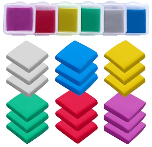 TETEWEVER 18 Stück Knetradiergummi 3,2 × 3,5cm Knetbarer Radiergummi Knete | Bunt Knetgummi Radierer Weich Knetradierer 6 Farben Radierknete Weicher Dough Eraser mit Box für Künstler Kinder Schulbedarf