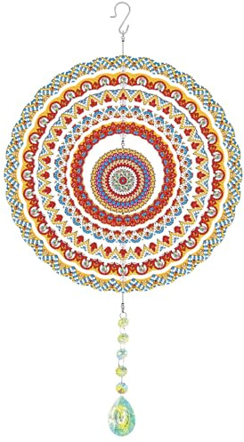 Pasdrucn Diamond Paintings Wind Spinners for Garden, Mandala Wind Spinners, Garden Ornaments Outdoor, Garden Wind Spinners, Hummingbird Hanging Wind Spinners, Hanging Garden Ornaments (Package 1)