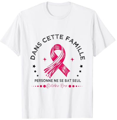 Combattre le Cancer du Sein en Octobre Ruban Rose 2024 T-Shirt