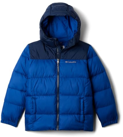 Columbia Puffect Hooded Jacket, Isolamento, Protezione per il mento, Tasche di sicurezza, Polsini elasticizzati - Unisex per ragazzi