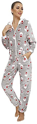 Meaunzyl Pagliaccetto in Peluche da Donna Caldo Cotone in Pile Flanella Felpe con Cappuccio E Tasche Tuta Intera Costume Intero Unisex per Adulti Termico Stitch da Notte Lounge Sleepwear Sets