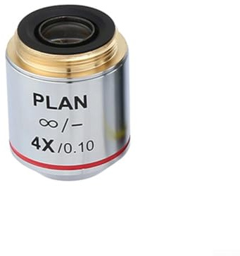 Besttoolifes Lente de objetivo de microscopio 4X 10X 20X aumento con revestimiento antirreflectante RMS rosca 20.2mm Metal acromático infinito objetivo para investigación profesional de laboratorio