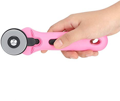 Taglierina Rotativa per Tessuti, Rotella per Taglierina per Tessuti con velocità di Taglio Elevata Taglierina Rotativa per Tessuti con Coltello Tondo da 45 Mm per Carta, (Rosa