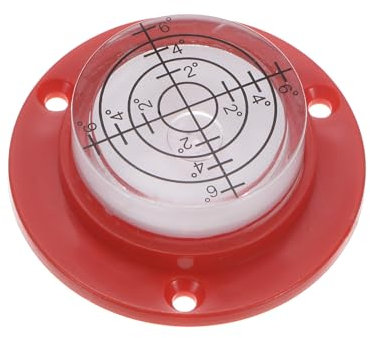 QUARKZMAN Nivel de Burbuja Horizontal de Alta Precisión 49x16.5mm Nivel Redondo de Ojo de Buey Herramientas de Disposición de Medición para RV TV Herramienta de Colgar, Rojo