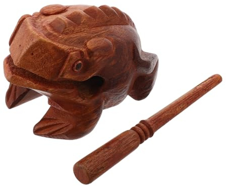 YARNOW 1satz Holz Frosch Musikinstrument Mit Schlägel Handgefertigtes Percussion Instrument Für Erwachsene Für Musikunterricht Und Kreative Spielsessions