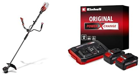 Desbrozadora con batería GP-BC 36/430 Li BL-Solo Einhell Professional Power X-Change 36 V, Brushless, Ancho Corte 43 cm + Einhell Original Starter Kit 2 x 4 Ah Battery and Twincharger 18 V