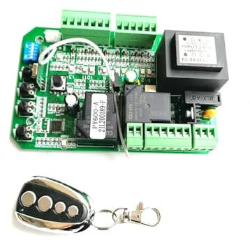 Motor Puerta Corredera, Versión Universal, abridor de Motor de puerta corredera, tarjeta de placa base, reemplaza la placa de circuito, Control remoto de código rodante de 433,92 Mhz(1 remote control