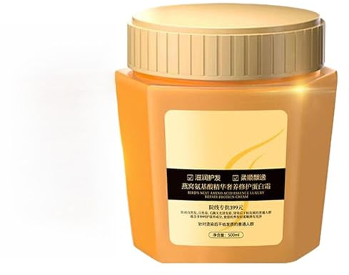 500Ml Oiseaux Nid Soins Cheveux Luxe Supplémentaires, Réparation Hydratante Profonde Réduisent Frisottis, L'Aminé Luxe Nourrissante Crème Protéines Cheveux Pour Poils Endommagés Sec
