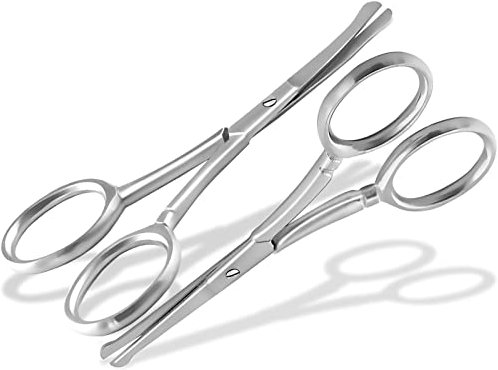 Pfotenschere Hunde Fellscheren Set Scharfe Schnittflächen 2 abgerundete Scheren 9 cm aus Edelstahl für eine perfekte Fellpflege