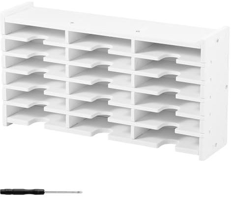 Stämpelkuddehållare, 18 galler, stämpelkuddar, arrangör med avtagbara skiljeväggar, stämpelkuddar, förvaring, förvaringslåda för stämpelkuddar, för hem, kontor, skoltillbehör