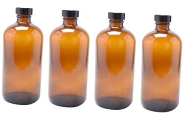 Healifty 4 Piezas Botella De Vidrio Marrón Botella De Vidrio Sellada Para Miel Mermelada Para Almacenar Para Cocina Hogar y Uso Diario