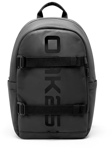 OAK25 Rucksack Reflektierend Herren Damen Teenager Schwarz - Luminite Pack - Reflektierender Schulrucksack mit Laptopfach für Mädchen Jungen - Schule Uni Arbeit - Wasserabweisend