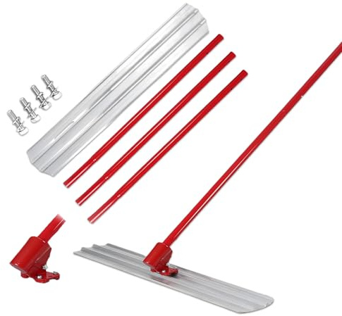 Glowdora Cazzuola per Cemento Grande, Lisciatrice per Cemento con 3 Manici da 1,8 M, Cazzuola per Intonaco 80×20Cm/100×20Cm/120×20Cm, Cazzuola per Cemento Liscio per Finitura E Lisciatura. 80×20cm
