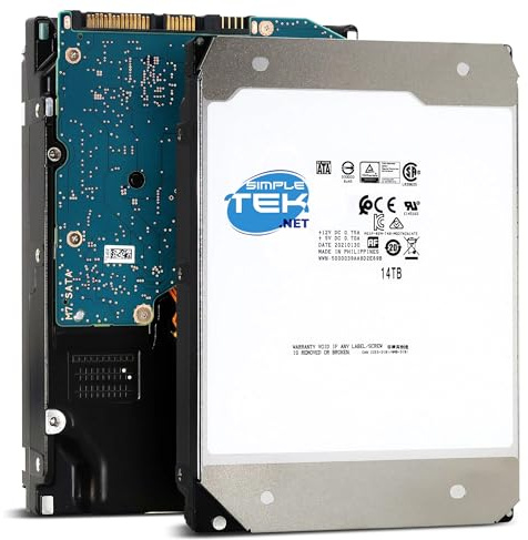 SIMPLETEK - Internal Hard Drive 14TB, 3.5 inch SATA III for Servers, NAS, PC and DVR Systems (Refurbished)