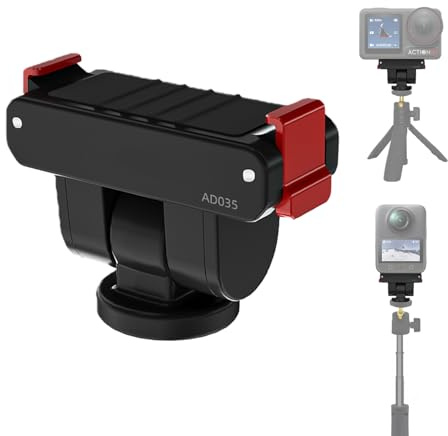 HAFOKO Magnetic Adapter Compatible for DJI Osmo Action 5 Pro/4/3, Osmo 360 | Quick Release Mount With 1/4 Screw Hole.Works with Tripods, Selfie Sticks, Suction Cups,Backpack Clip,180°Adjustable Adapter