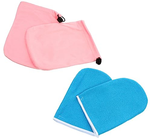Zerodeko Guantes Calentadores de Cera Parafina en Manos, 2 Piezas, Material Poliéster y Franela, Cómodos y Mejoran la Absorción, Uso en Casa o Salón Varios estilos