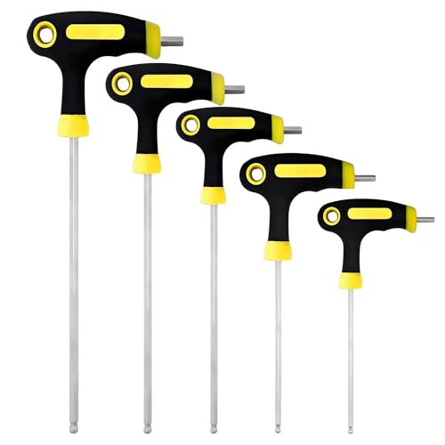Zevmi T-Griff-Insexnyckelsats - 5-delat med 2,5–6 mm kulahuvud