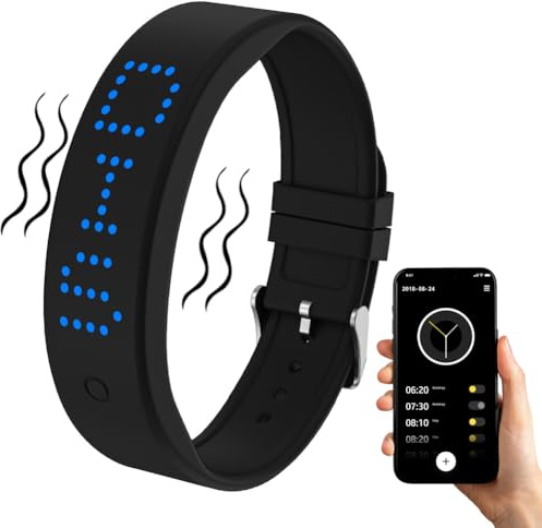 DASIAUTOEM Braccialetto con vibrazioni, allarme vibrazionale, promemoria, orologio con timer e 8 allarmi e monitoraggio del sonno, orologio impermeabile con connettività per smartphone per bambini e