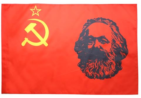 AZ FLAG Flagge Sowjetunion UDSSR mit Marx 150x90 cm Polyester 100D Hohlsaum | Für innen und außen Kommunismus dekorative Flagge doppelte Nähte und verstärkte Kanten mit Masttunnel 100D Polyester