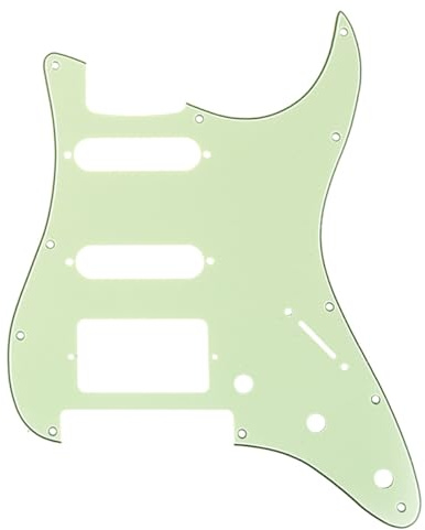 Musiclily Pro 11-Hole HSS Strat Pickguard Modern Style Scratch Plate for American/Mexican Fender Stratocaster Floyd Rose Bridge Cut Electric Guitar,3Ply Mint Green
