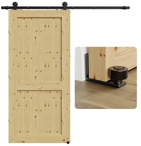 TSMST 7FT(2.13M) Skjutdörr Kit tillbehör med justerbar skjutdörr guide för skjutdörr (T-stil Hängande remskiva)