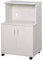 HOMCOM Kitchen Storage Unit, Modern Microwave Stand Trolley Cart, Sideboard with Cabinet, Locking Wheels, Shelf for Living Room, Dining Room, White