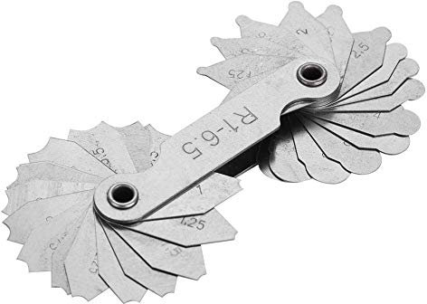 Radiusanzeige, R0.3-1.5/R1-6.5/R7-14.5/R15-25//R25-50/R52-100MM Radiusfiletanzeige aus rostfreiem Stahl(R1-6.5MM)