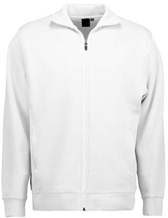 Clinotest Sweatjacke ohne Kapuze Herren & Damen - 60% Baumwolle & 40% Polyester mit Stehkragen, Reißverschluss, Langarm - Atmungsaktive Sweatshirtjacke - Bequeme Sweat Jacke für Freizeit und Sport