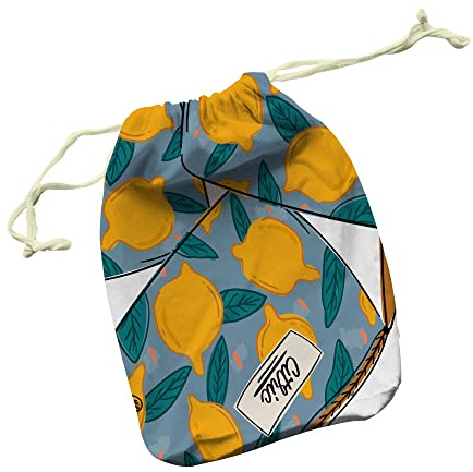 Questo Casa Bedruckte Baumwoll Taschen mit Kordelzug, Einkaufstasche, Stoffsack, Stofftasche, Beutel, Gemüsesack, Wiederverwendbare, Faltbar, Größe: 40x50 Cm