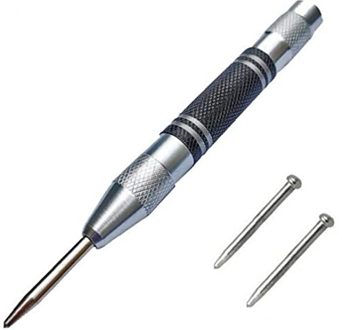 Punch Automatic Center Punch Punzino in Acciaio Carbonio Per Macchinari Carpentieri Con Tensione Regolabile E 2 Pugni Di Scorta
