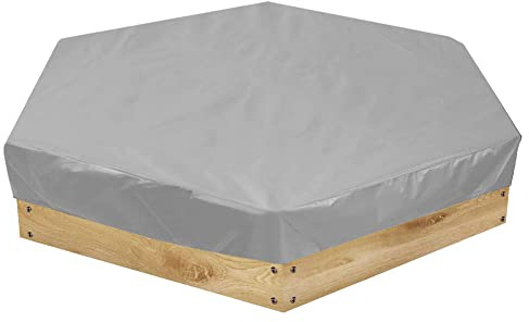 Gicov Sechseckige Sandkasten-Abdeckung, wasserdichte Sandkasten-Poolabdeckung mit Kordelzug, robuste Sandkasten-Schutzabdeckung, Sandkasten-Baldachin, Ersatz für Hinterhof, Garten, Außenbereich