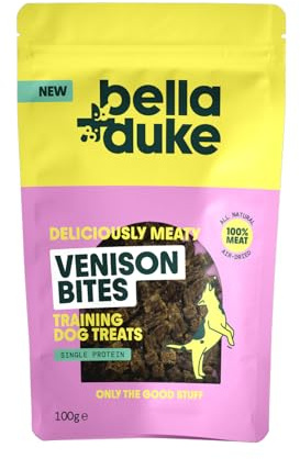 Bella+Duke Venison Bites for Dogs - High Value 100% Natural Training Treat - Ideal for Training - Grain-Free and Hypoallergenic - Suitable for Dogs & Cats - Natural Alternative to Processed Treats