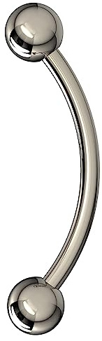 AZARIO LONDON Piercing per il corpo in titanio con filettatura interna G23, calibro 16, curvo, per piercing al corpo