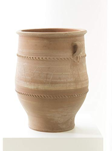 Palatina verkstad terracotta Amphore Thymus2 50 cm – 100 % handgjord unik – exklusiv vintersäker amforer för trädgård och inomhusbruk