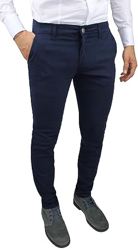 Pantaloni Uomo Slim Fit Invernali Alta Sartoria Chino's Eleganti Casual