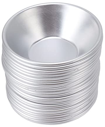 Juego de 25 Moldes de Aluminio para Tarta de Huevo, Moldes para Tarta de Huevo para Hornear, Moldes para Tarta Pequeña, Mini Cupcakes, Magdalenas, Galletas, Tazas para Hornear