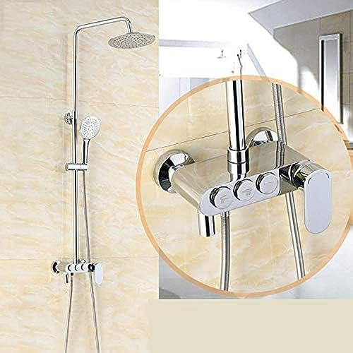 Luxus Wandmontage Messing Regendusche Armaturen Set System Kaltes Warmwasser Runder Handbrausenkopf, Sprinkler