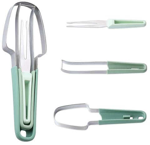 Cortador de Sandia, Cortador de Frutas 3 en 1 de Acero Inoxidable, Cortador de Melón, Corta Sandia y Melones, Cortador Fruta, Kitchen Gadgets Corta Sandia y Melones para Acampar en Fiestas