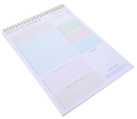 NUOBESTY Doppeldrahtbindung Tagesplaner To-do-notizblock Arbeitsorganisator Notizbuch Mit Abreiß-tagesplan Pvc-einband To-do-liste Checklisten-notizbuch Ungedatierter Planer Für Organisatio