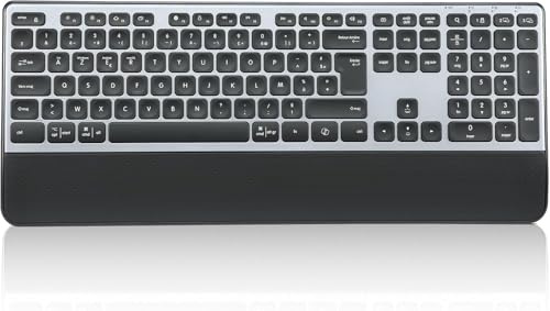 CITLLA K9100 Clavier Bluetooth sans Fil Multi-appareils avec Repose-Poignet, rétroéclairé à 3 Niveaux, Clavier Rechargeable pour Ordinateur, Ordinateur Portable, Bureau, Travail