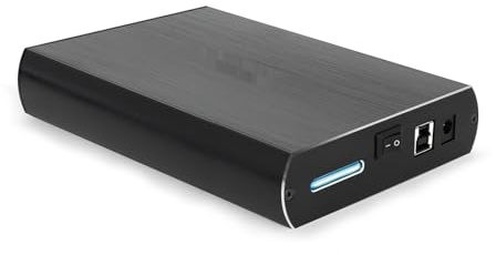 Caja externa 3,5 SATA USB 3.0/3.1 Gen1, negra, con transferencia rápida de datos, ideal para almacenamiento y respaldo de archivos.