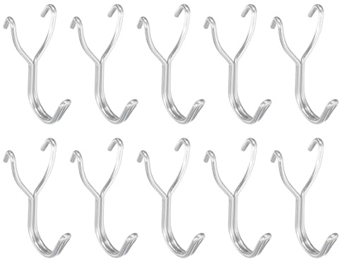 sourcing map 50Pcs Pegboard Hooks, Stainless Steel 1 Inch Spacing Peg Board Display Hook Metal Hanging Organizer Accessories for Garage Office Kitchen Store, Silver
